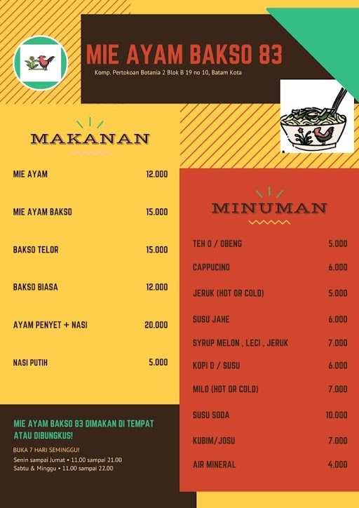 Warung Mie Ayam Bakso 83 3