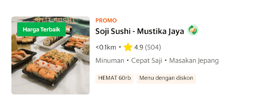 Soji Sushi,Mustika Jaya 9