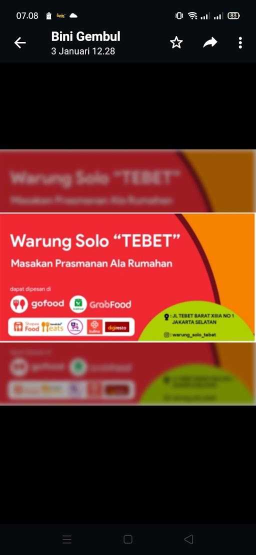 Warung Solo Tebet/Kost Karyawati 8