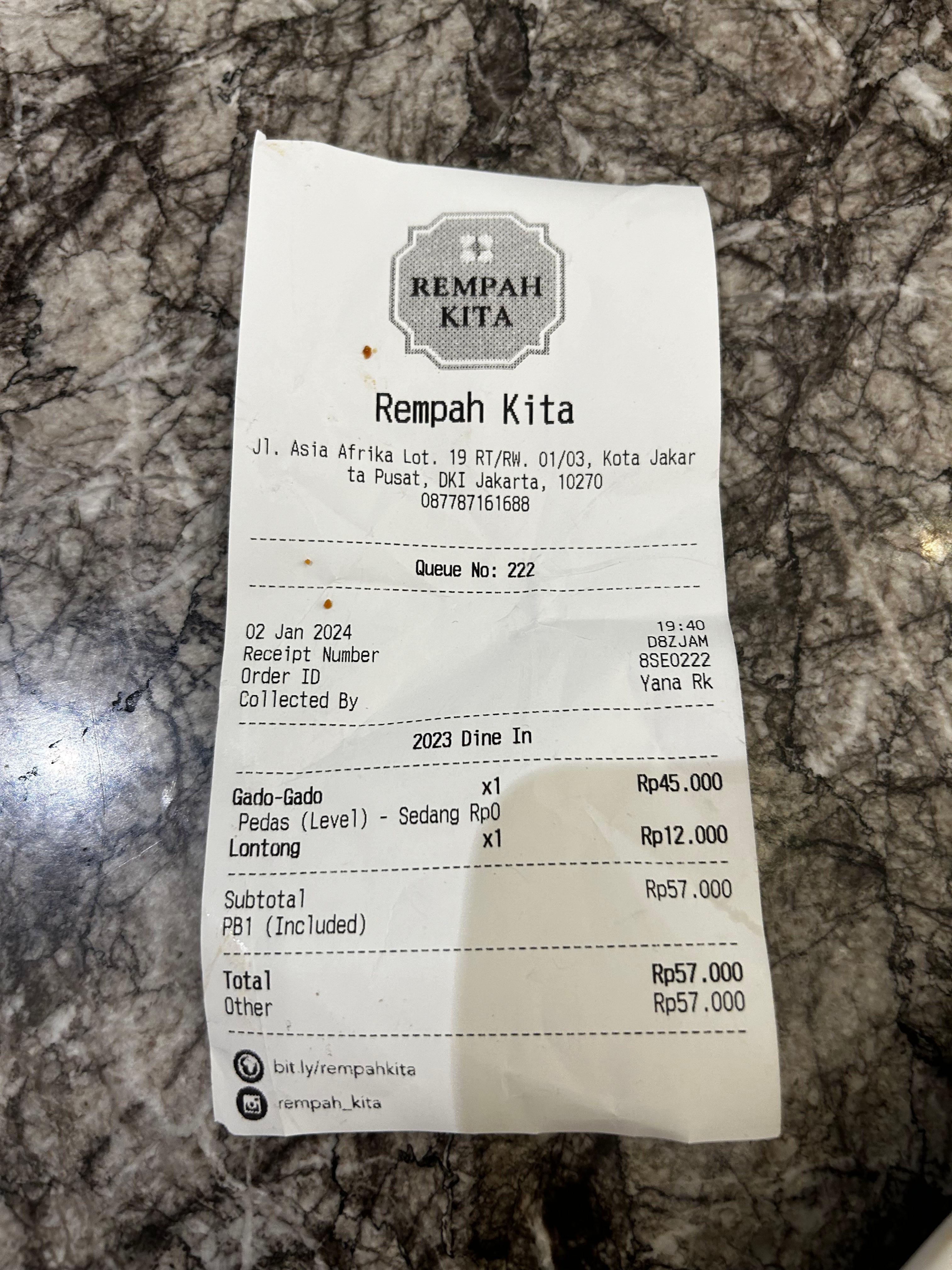 Rempah Kita, Senayan City review