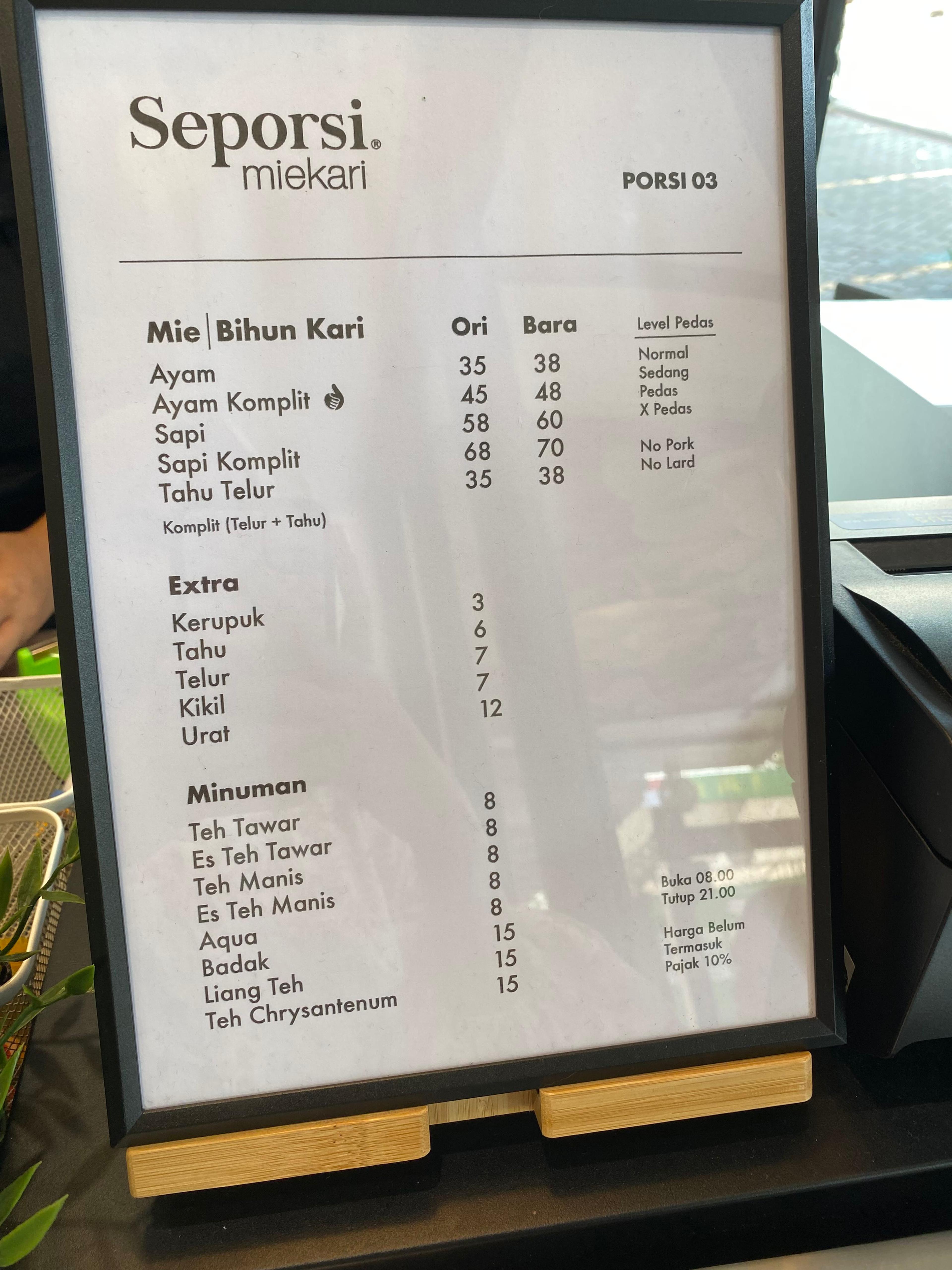 Seporsi Mie Kari - Bintaro review