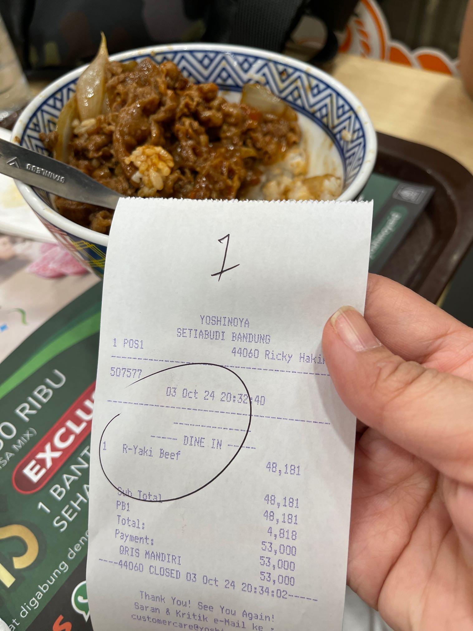 Yoshinoya Setiabudhi review