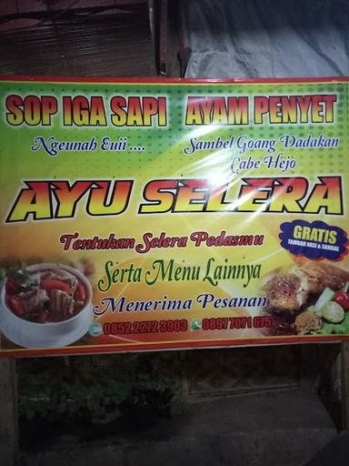 AYU SELERA SOP IGA AYAM PENYET