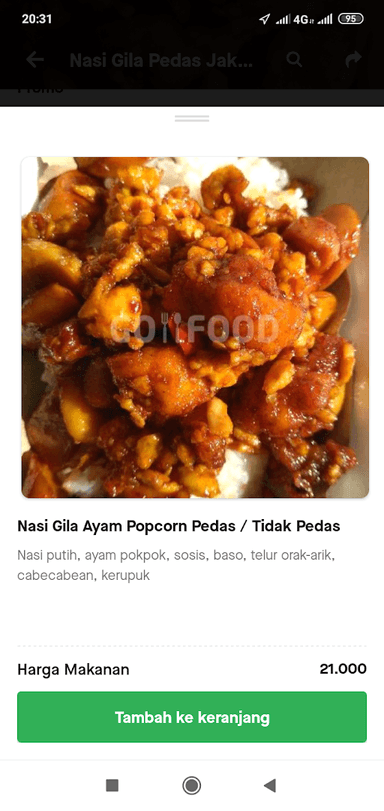 NASI GILA PEDAS JAKARTA