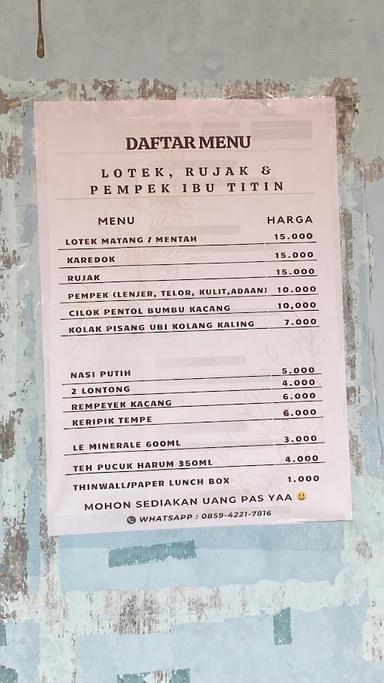 LOTEK RUJAK PEMPEK IBU TITIN