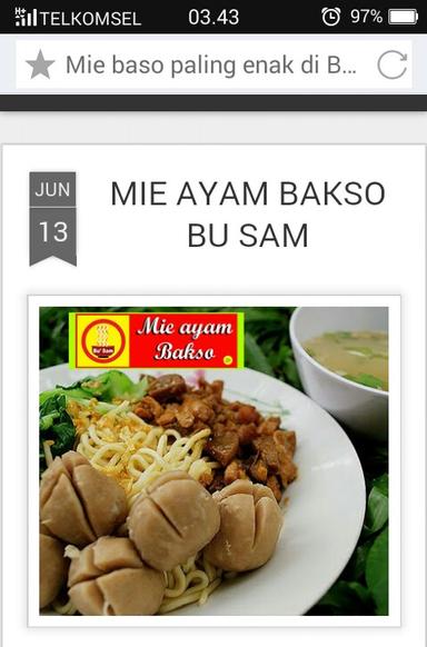 BEST NUDLE IN BALI MIE AYAM BU SAM