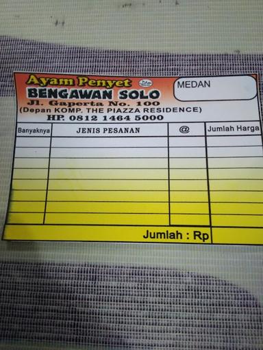 AYAM PENYET BENGAWAN SOLO