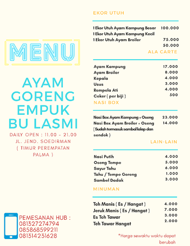 AYAM GORENG EMPUK BU LASMI