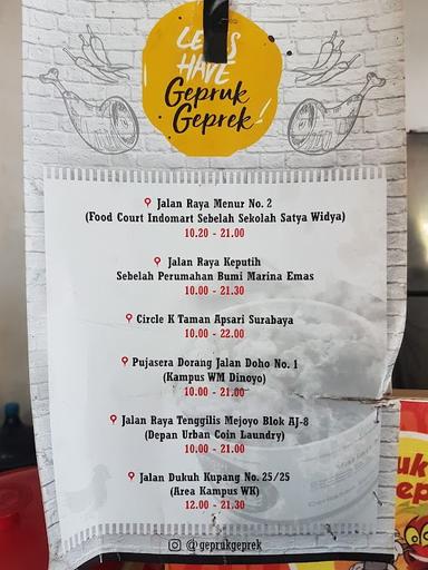 GEPRUK GEPREK TENGGILIS MEJOYO